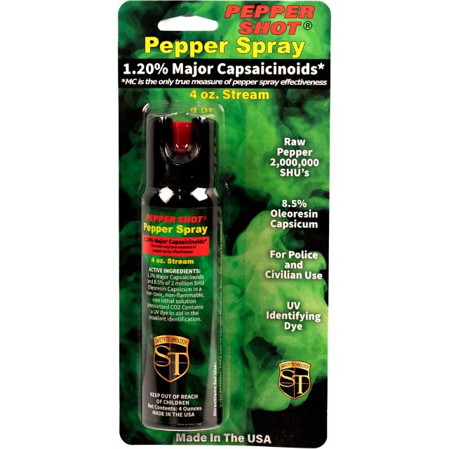 Pepper Shot 4 oz Pepper Spray stream