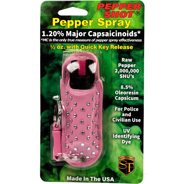 Pepper Shot 1/2 oz Halo Rhinestone Holster Pink
