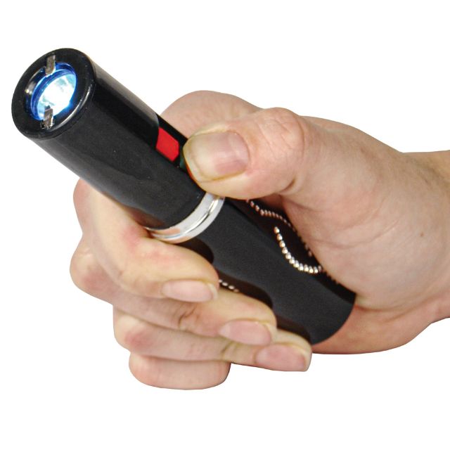 Rechargeable Lipstick Stun Gun with Flashlight Black