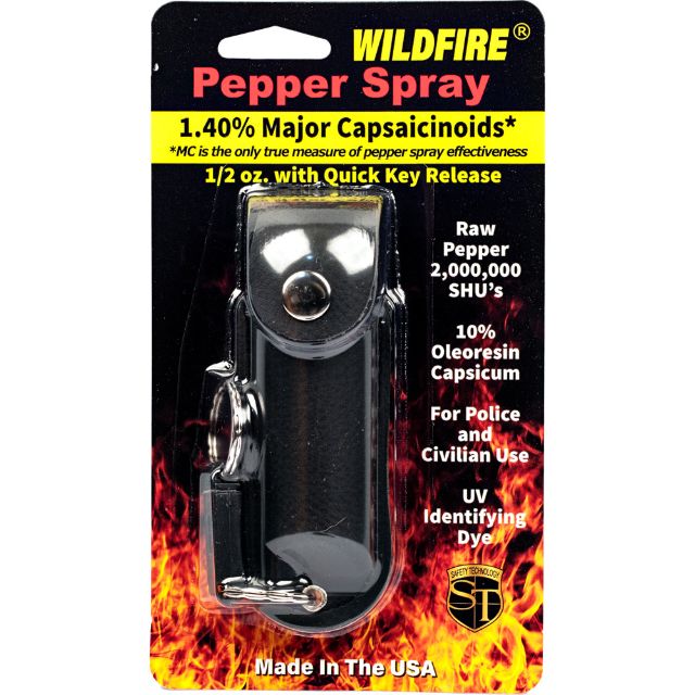 WildFire 1/2 oz Pepper Spray Leatherette Holster Black